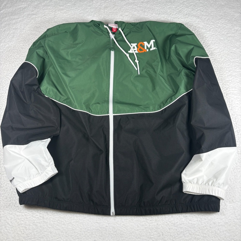 Mitchell & Ness Florida A&M Rattlers NCAA Men's 2XL Zip Rain Jacket with Hood